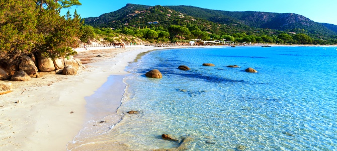 Pláž Palombaggia, Korsika, Francie